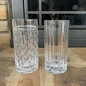 Ralph Lauren Crystal Highball Glasses Mismatch Set of 2